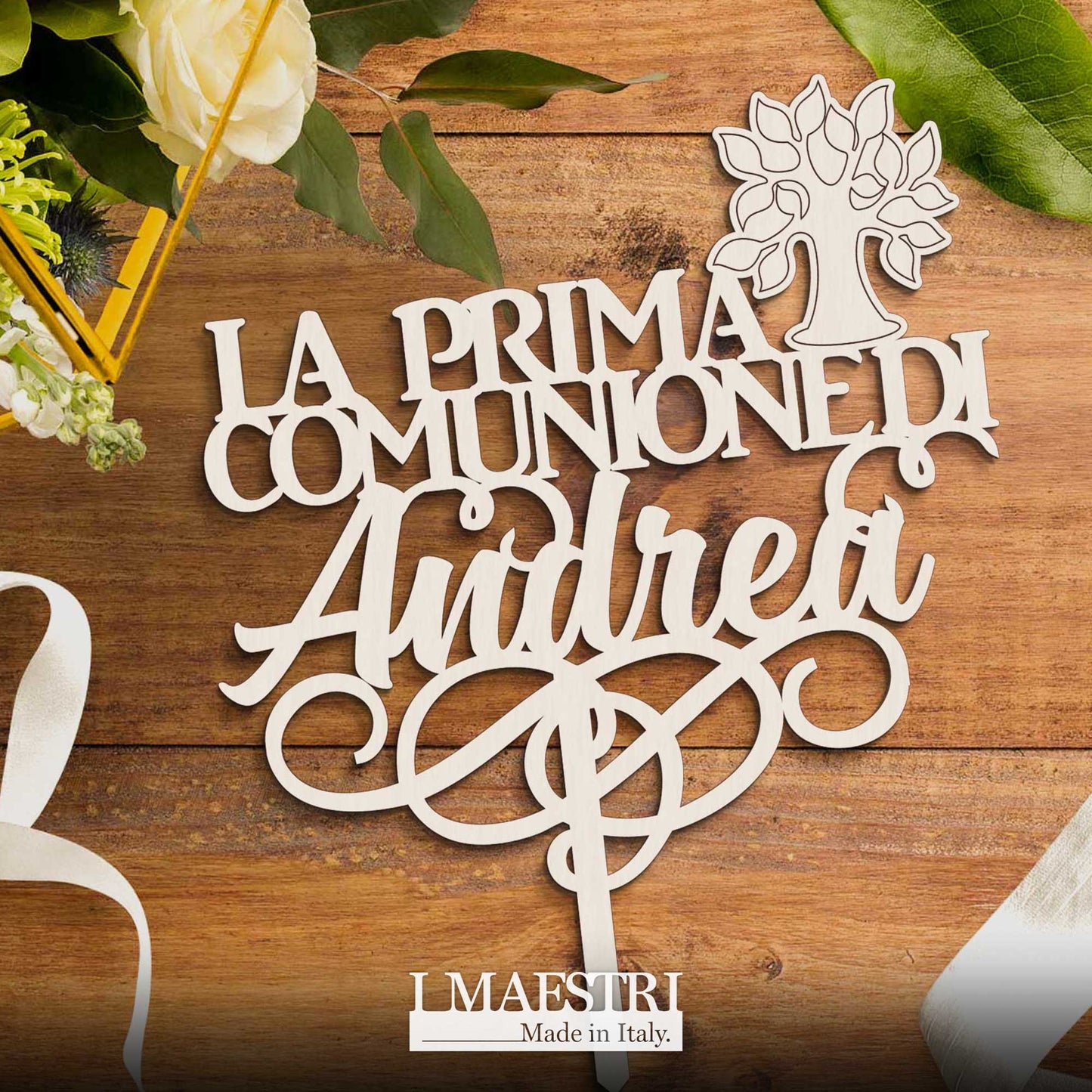 Cake topper Prima Comunione personalizzabile con nome