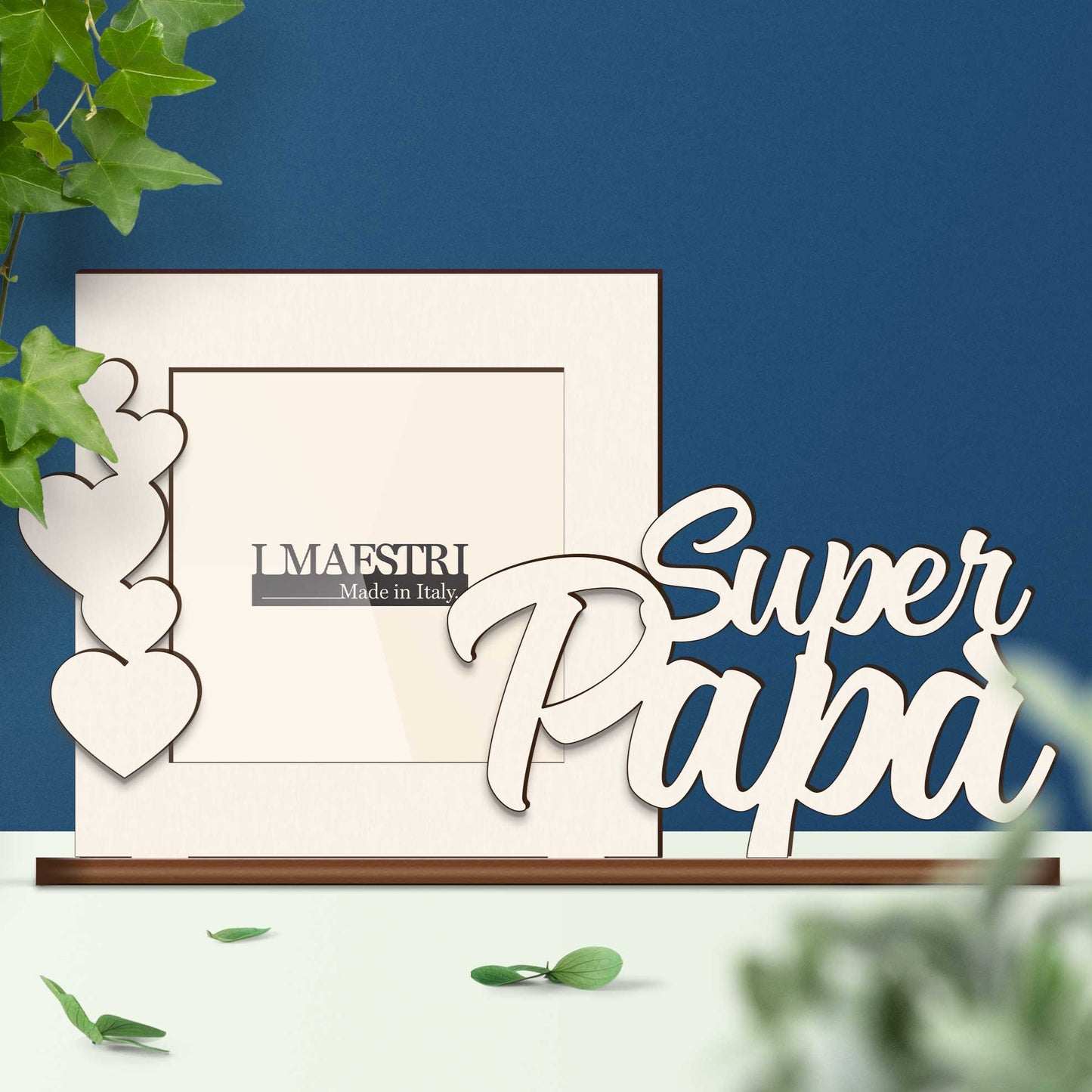 Cornice Portafoto Super Papà linea Square con base da appoggio