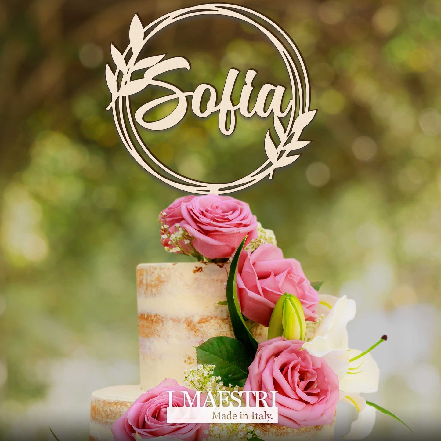 Ghirlanda cake topper personalizzabile con nome