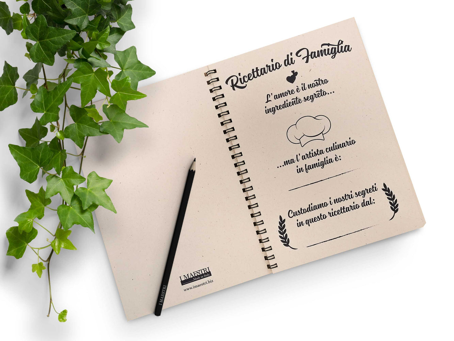 Ricettario di famiglia con pagine da scrivere prima pagina personalizzabile