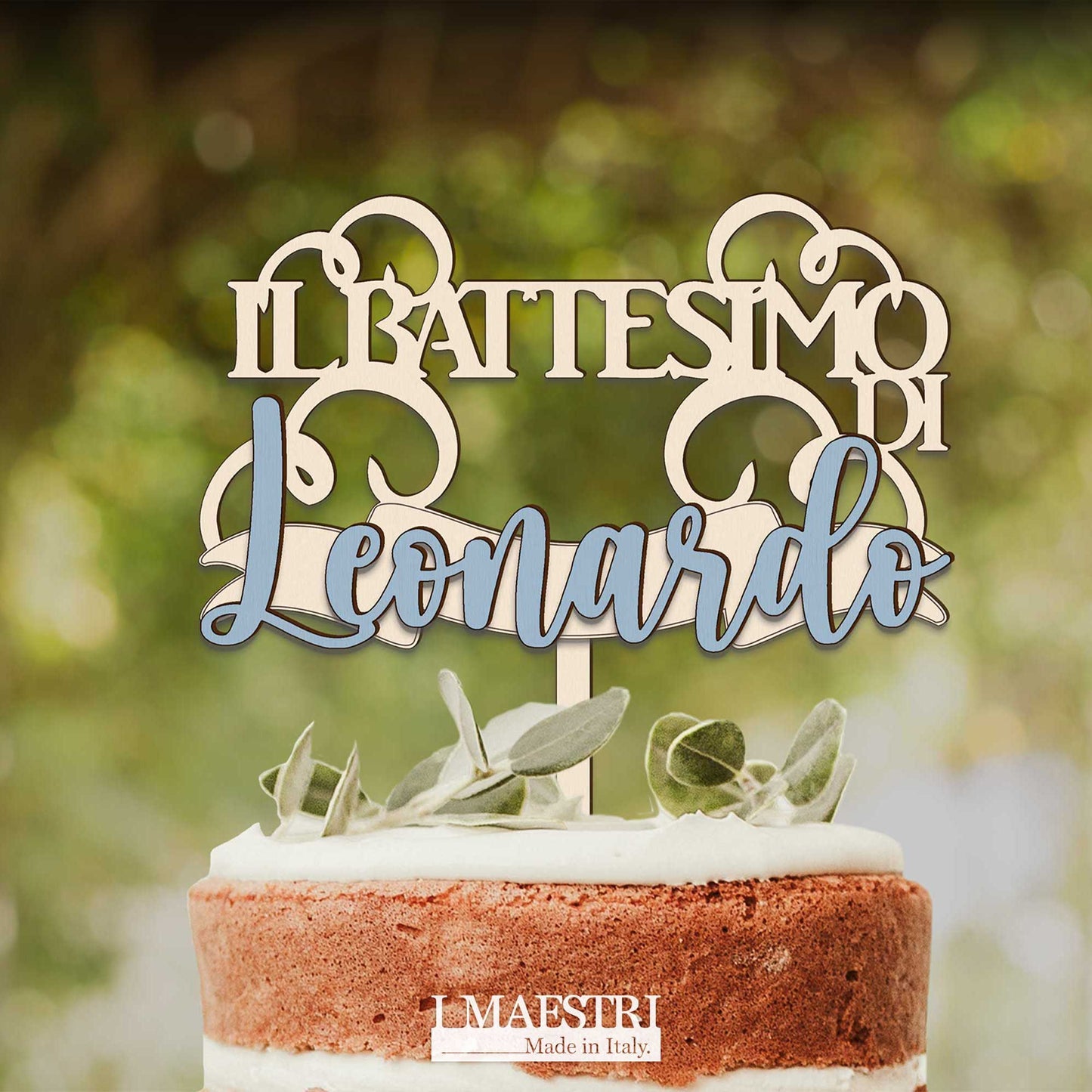 Cake Topper Battesimo Personalizzabile con Nome - Linea Joy