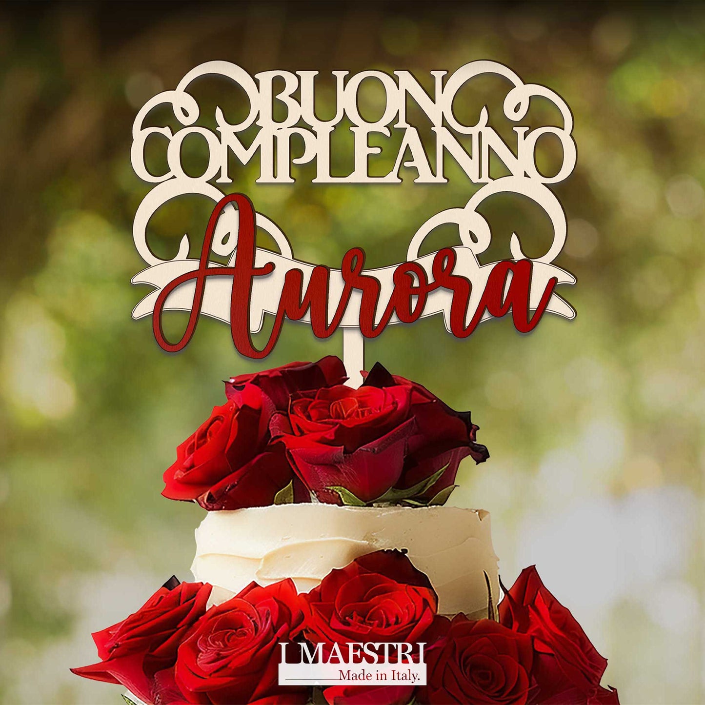 Cake topper compleanno personalizzabile con nome