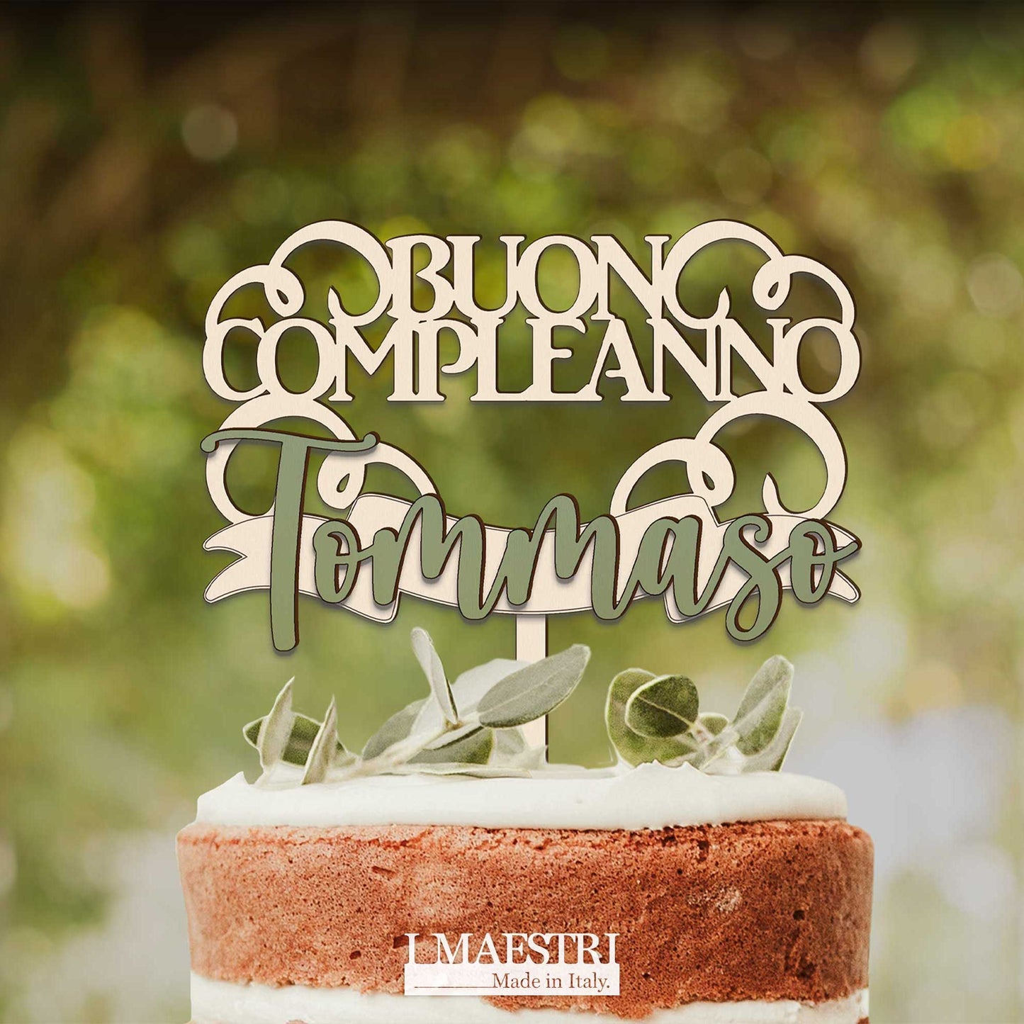 Cake topper compleanno personalizzabile con nome