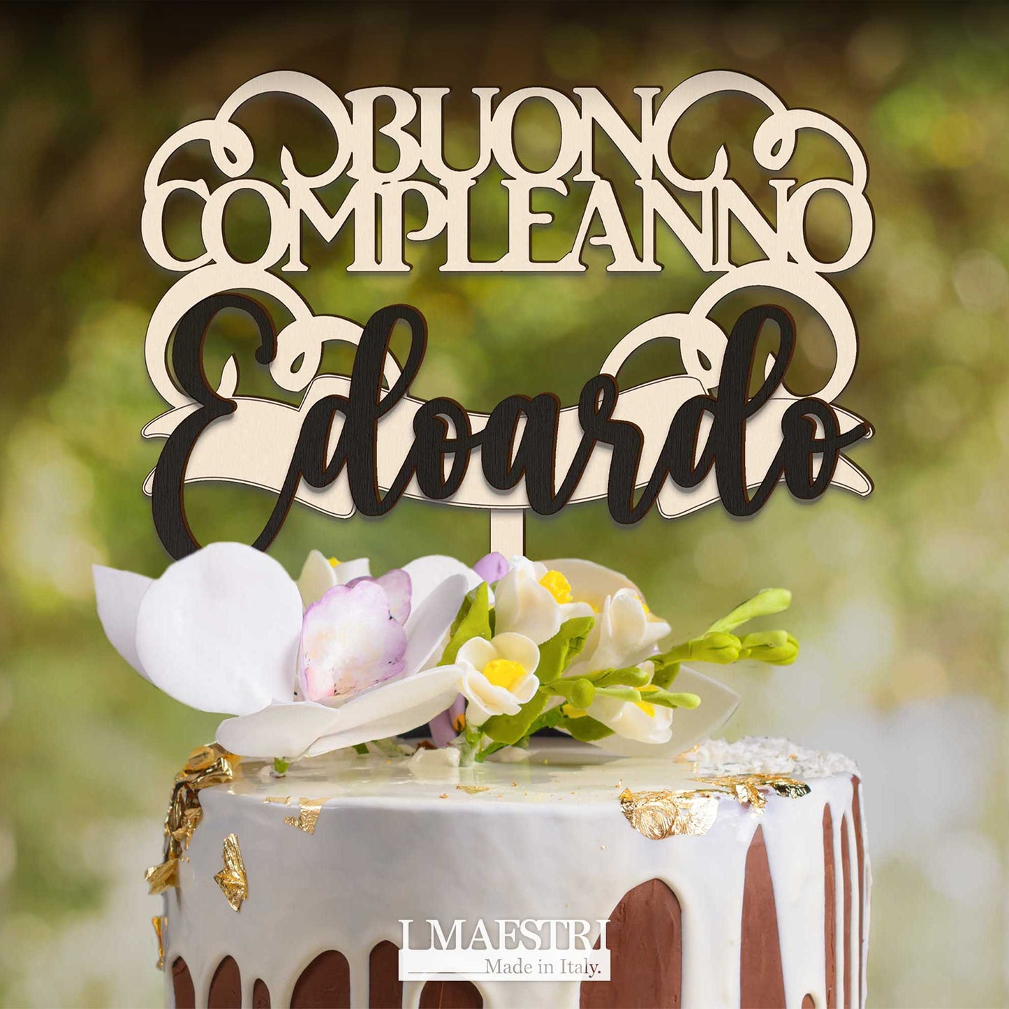 Cake topper compleanno personalizzabile con nome