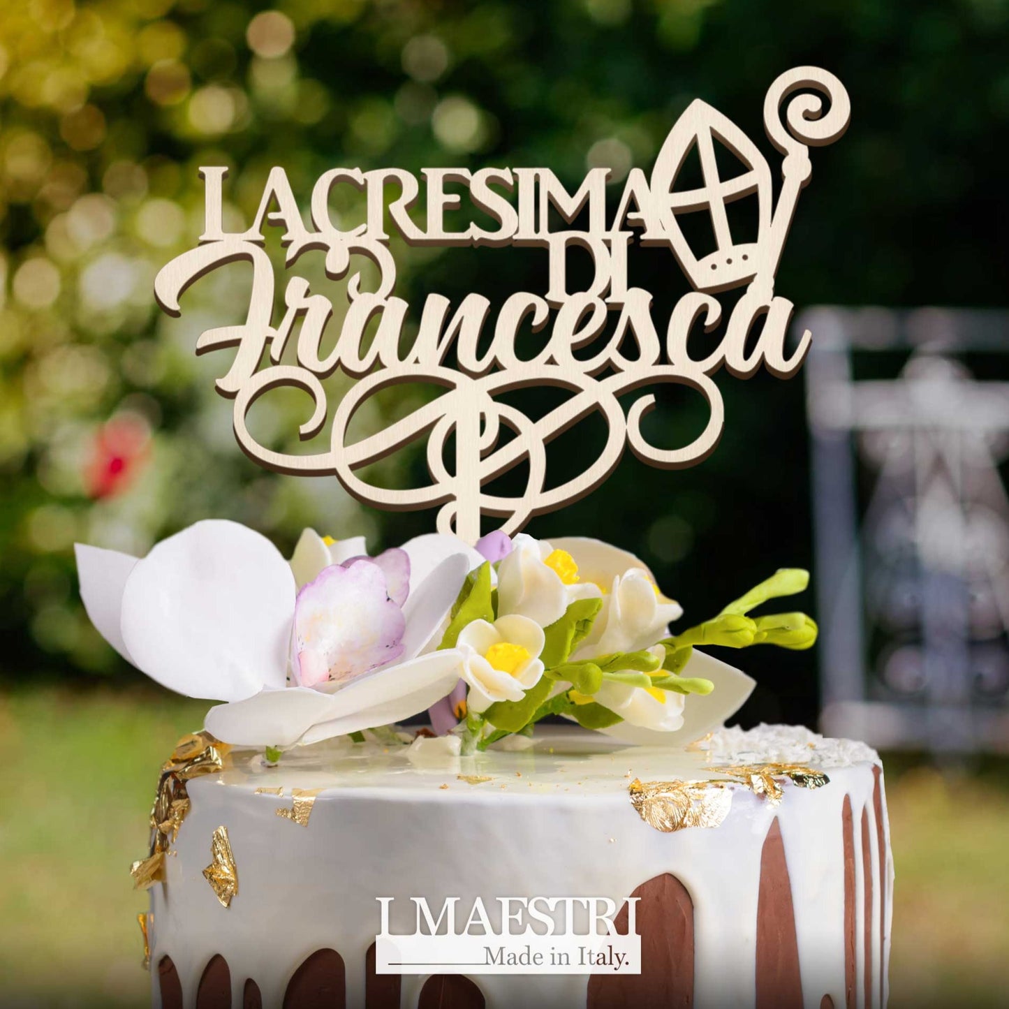 Cake topper Cresima personalizzabile con nome