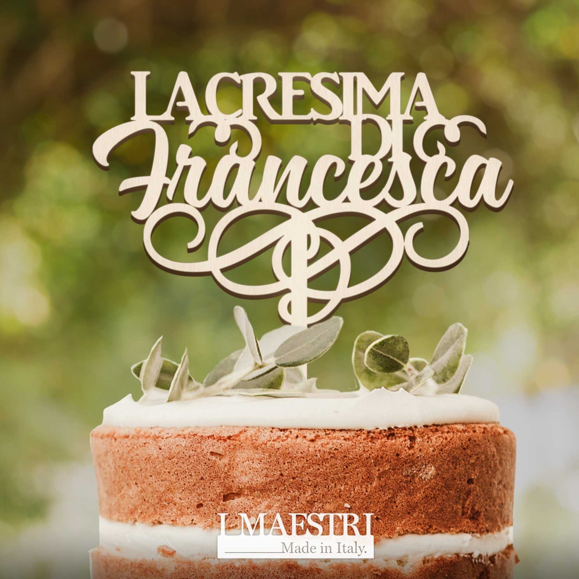 Cake topper Cresima personalizzabile con nome