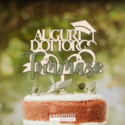 Cake Topper Laurea Personalizzabile con Nome Dottore o Dottoressa - Linea Joy