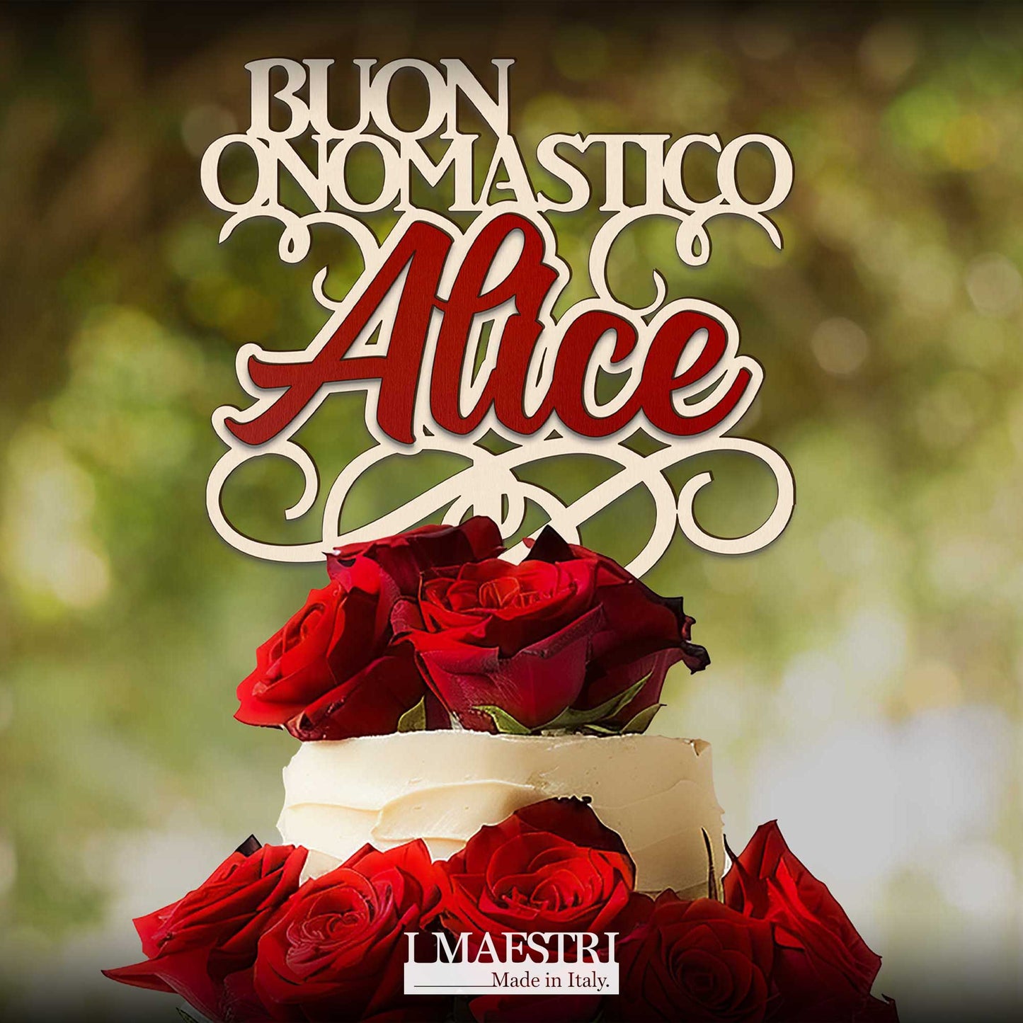 Cake topper Onomastico personalizzabile con nome