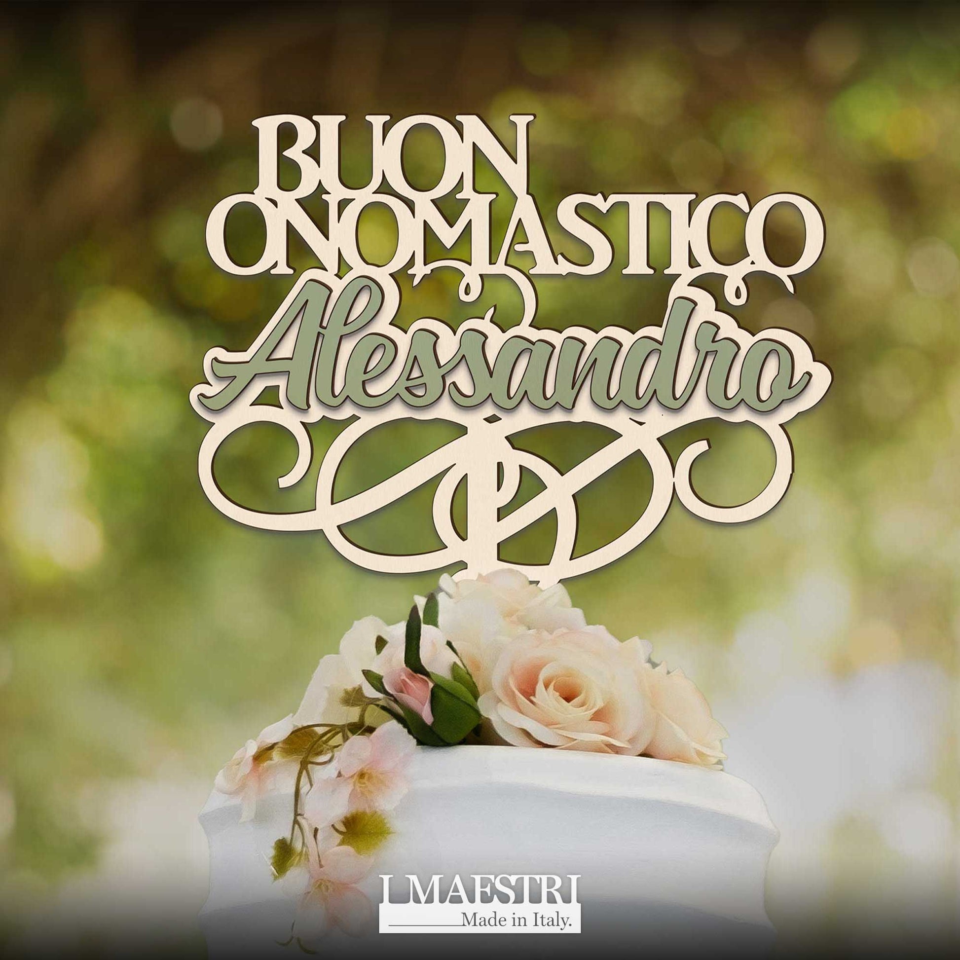 Cake topper Onomastico personalizzabile con nome