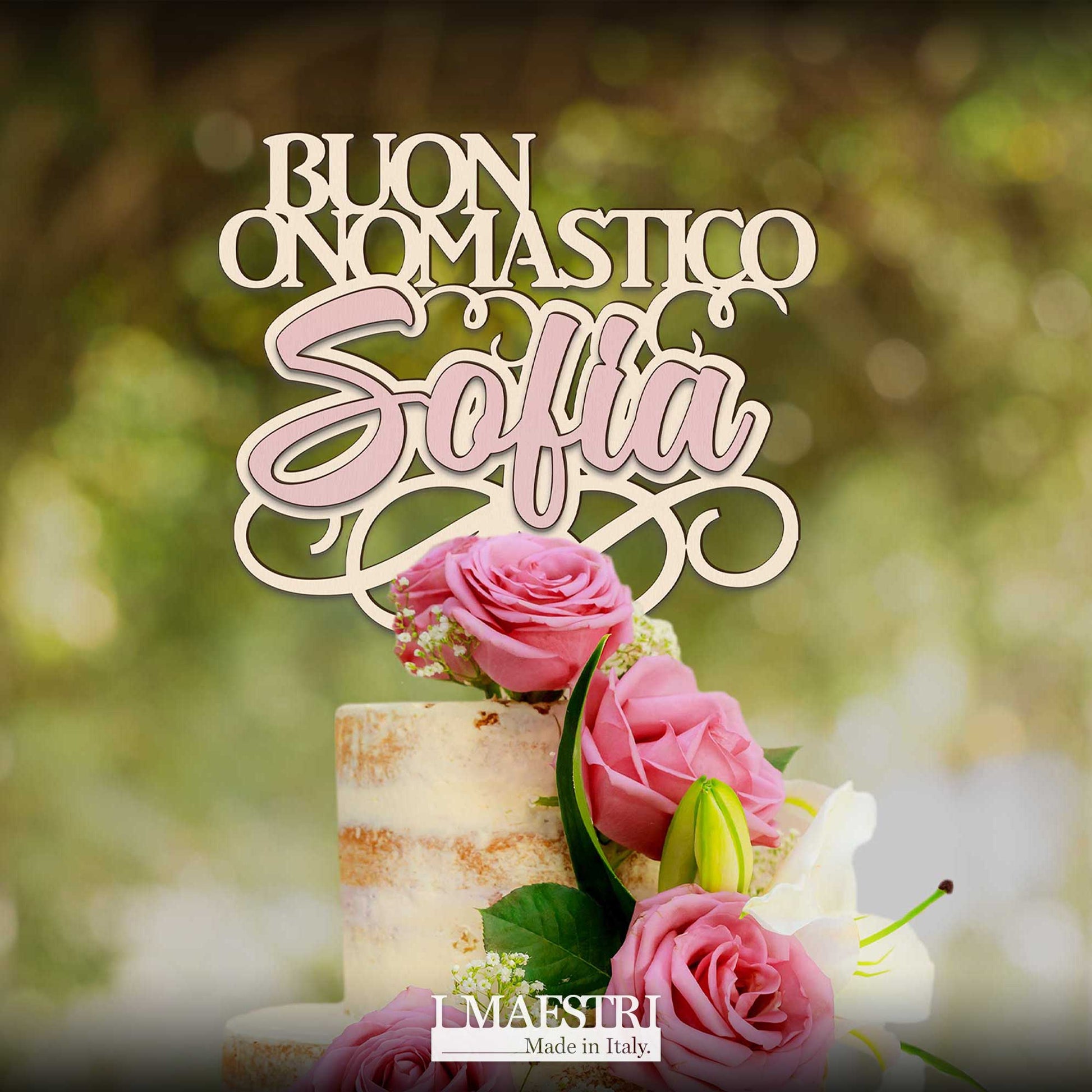 Cake topper Onomastico personalizzabile con nome