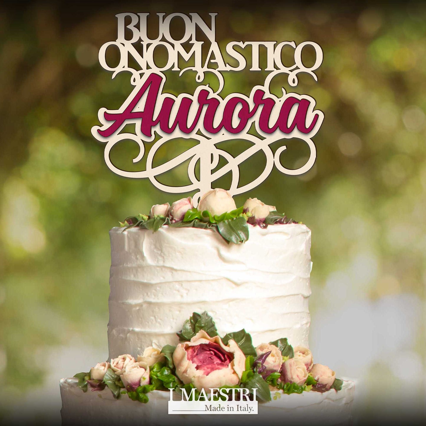 Cake topper Onomastico personalizzabile con nome