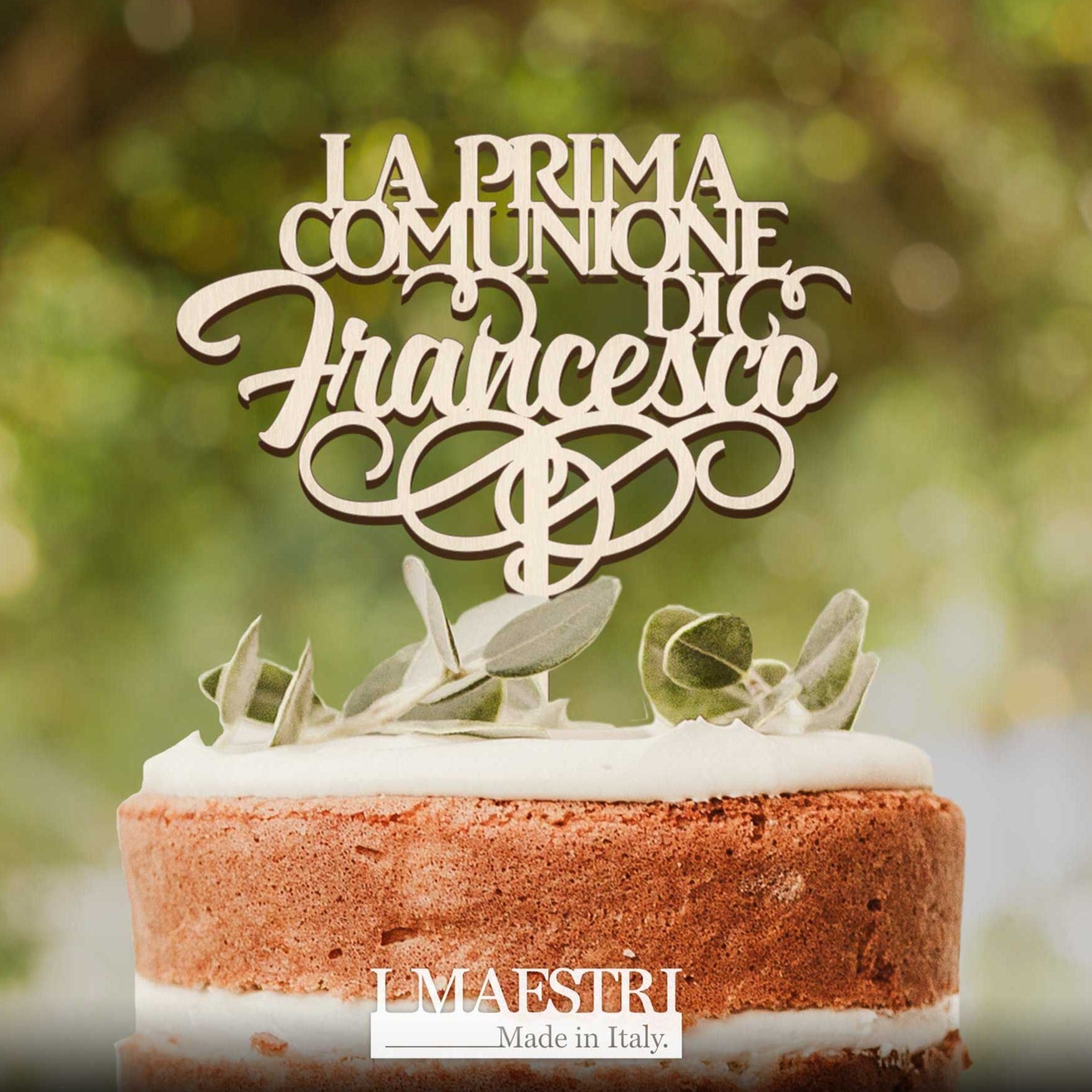 Cake topper Prima Comunione personalizzabile con nome