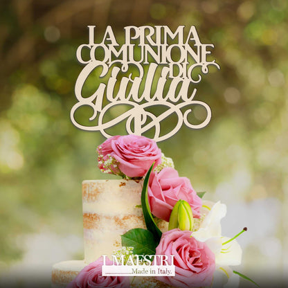 Cake topper Prima Comunione personalizzabile con nome