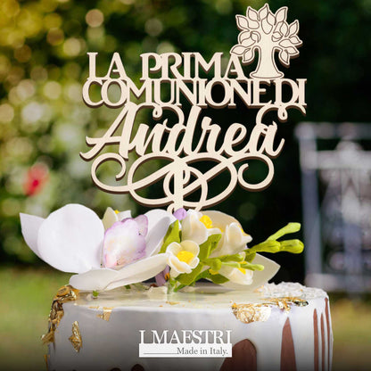 Cake topper Prima Comunione personalizzabile con nome