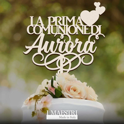 Cake topper Prima Comunione personalizzabile con nome