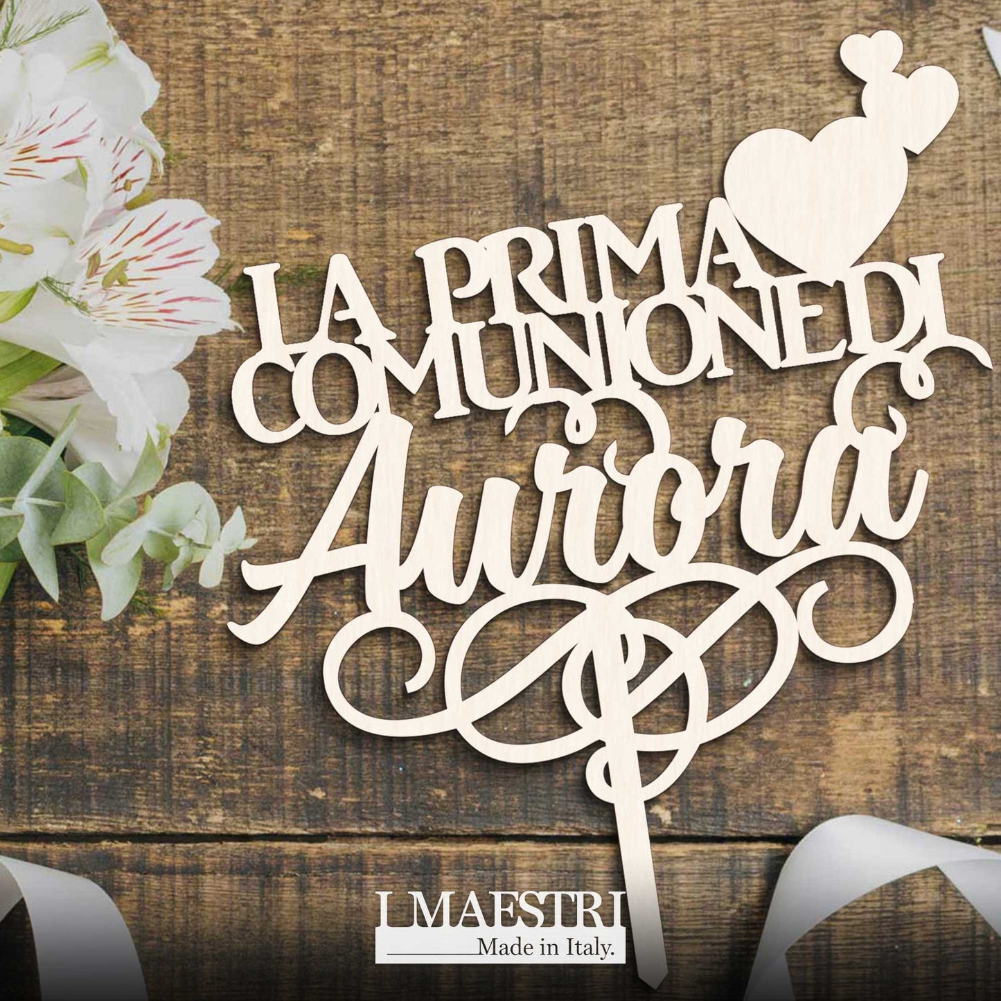 Cake topper Prima Comunione personalizzabile con nome