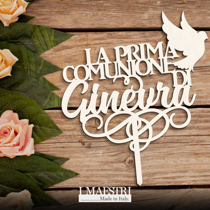 Cake topper Prima Comunione personalizzabile con nome