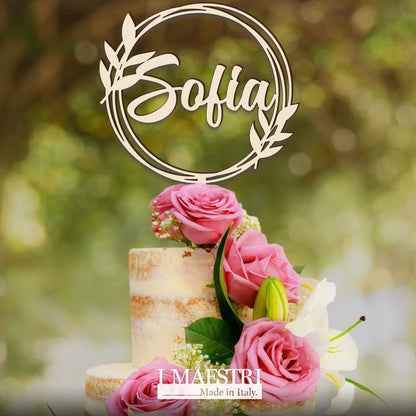 Ghirlanda cake topper personalizzabile con nome 