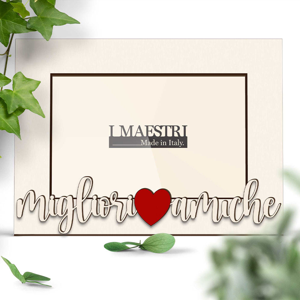 Cornice migliori amiche in legno per foto 15x20 cm linea Plain – I Maestri – Made in Italy